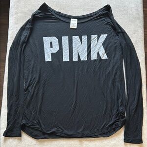 PINK Victoria's Secret Black Long Sleeve Sweatshirt